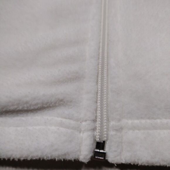 Fleece White Vest Columbia Benton Size M Zip Up Casual Cowl neck Pockets - Picture 12 of 14